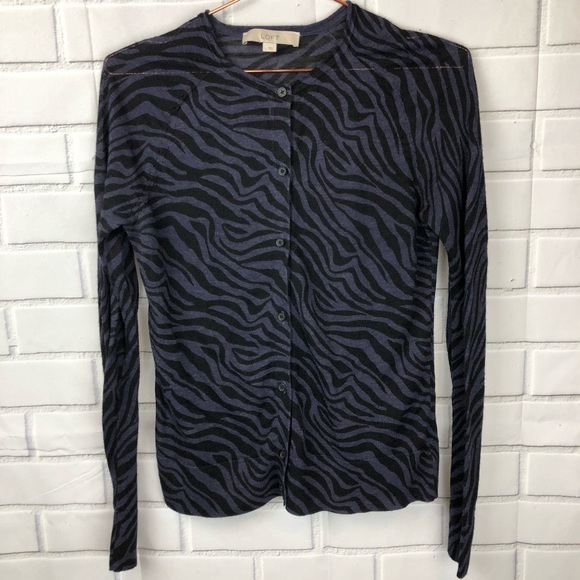 LOFT Sweaters - LOFT | super thin zebra button down cardigan